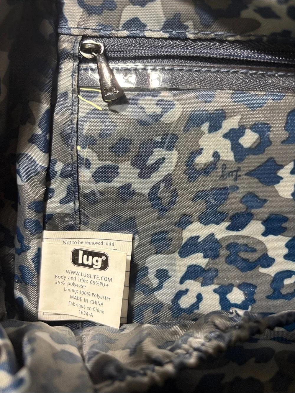 Lug Canter Navy Blue Quilted Convertible Backpack Shoulder Bag